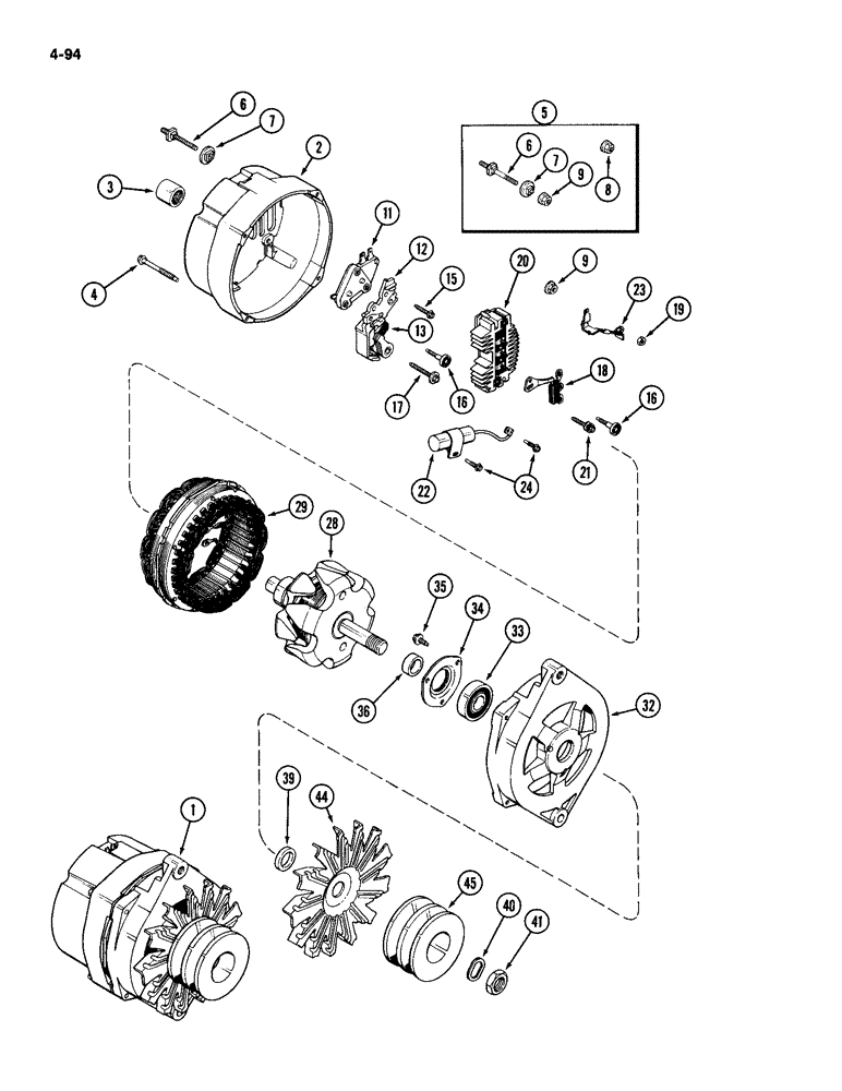 Схема запчастей Case IH 2094 - (4-094) - A164233 ALTERNATOR (04) - ELECTRICAL SYSTEMS