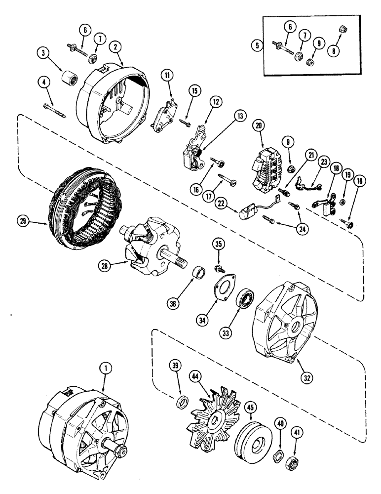 Схема запчастей Case IH 2594 - (4-48) - A167155 ALTERNATOR ASSEMBLY (04) - ELECTRICAL SYSTEMS