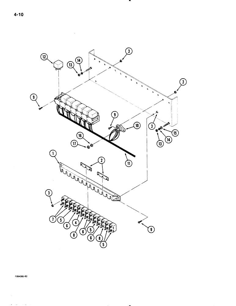 Схема запчастей Case IH 9110 - (4-10) - OVERHEAD CIRCUIT BREAKERS AND SOLENOIDS (04) - ELECTRICAL SYSTEMS