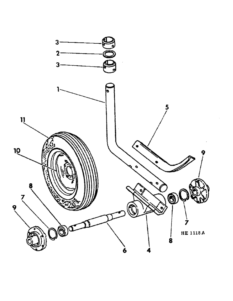 Схема запчастей Case IH 620 - (A-60) - CASTER WHEEL AXLE, FOR USE ON 20 X 6, 24 X 6, 28 X 6, 20 X 7, 24 X 7, AND 16 X 8, PRIOR TO JUNE 1976 