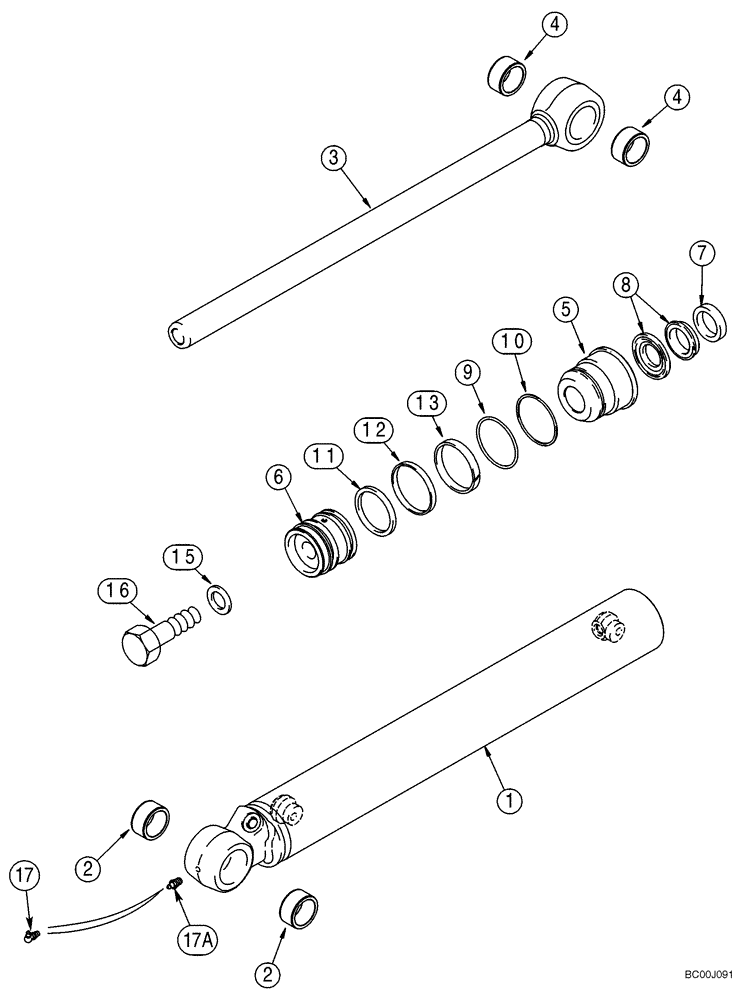 Схема запчастей Case IH 435 - (08-04) - CYLINDER - LOADER BUCKET (08) - HYDRAULICS