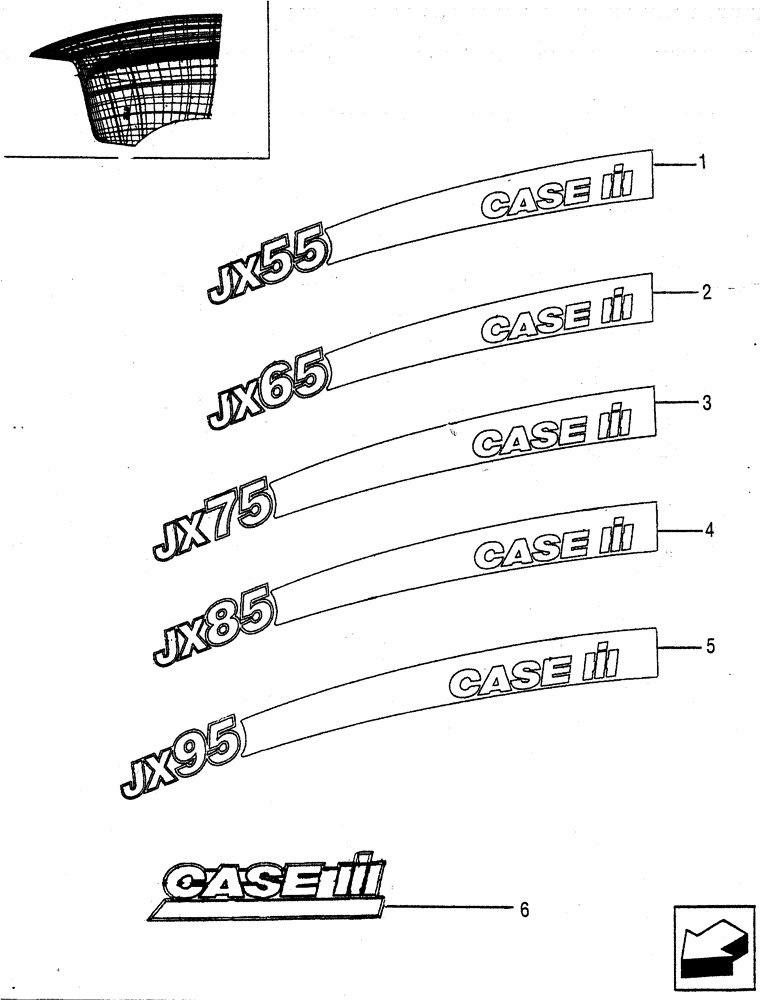 Схема запчастей Case IH JX65 - (1.98.2) - MODEL IDENTIFICATION DECALS (13) - DECALS