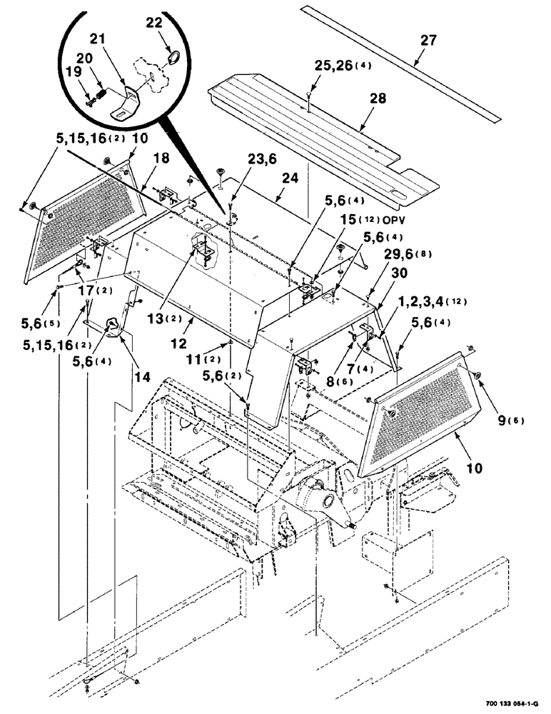 Схема запчастей Case IH 8575 - (7-12) - KNOTTER PLATFORM AND SHIELDS ASSEMBLY (12) - MAIN FRAME