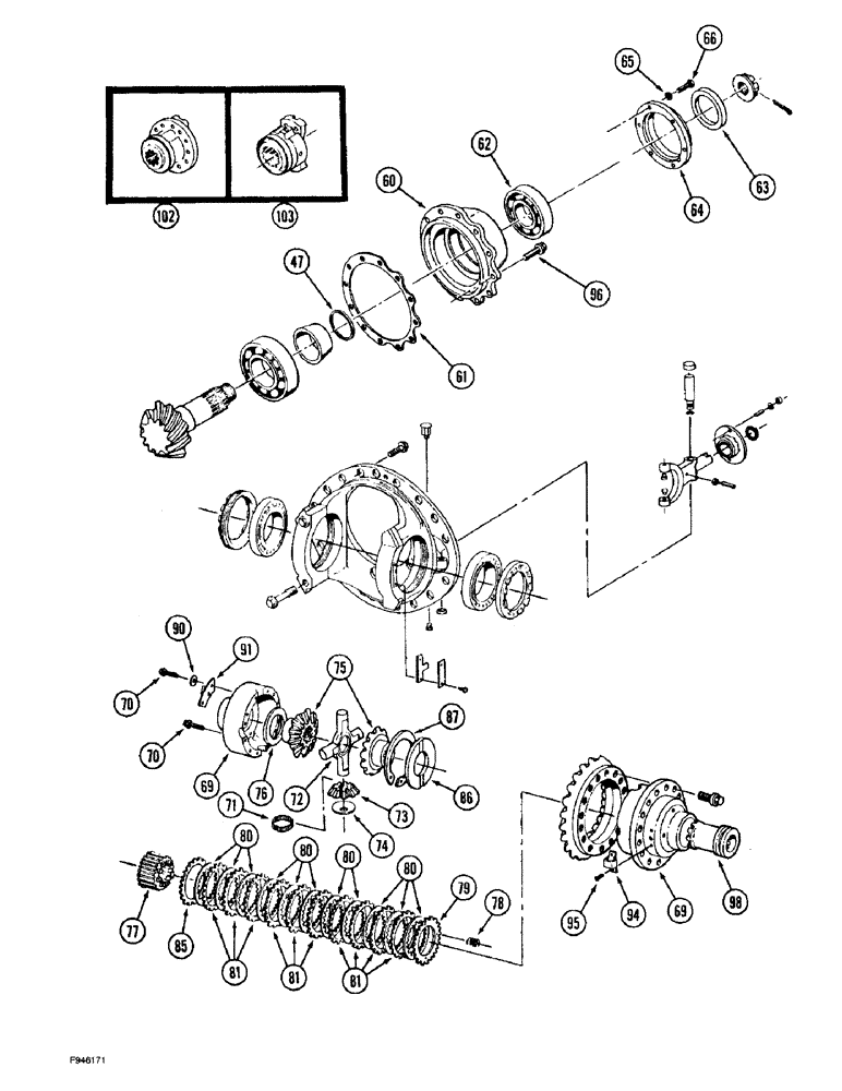 Схема запчастей Case IH 9280 - (6-131I) - LIMITED SLIP AXLE ASSEMBLY DIFFERENTIAL & CARRIER P.I.N. JEE0032778 & AFTER (06) - POWER TRAIN