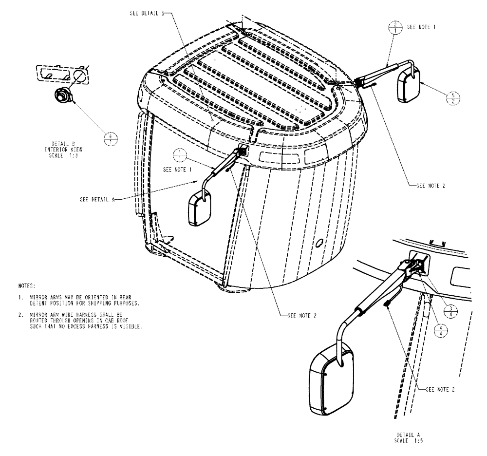 Схема запчастей Case IH TITAN 3520 - (01-039) - ELECTRIC MIRROR (10) - CAB