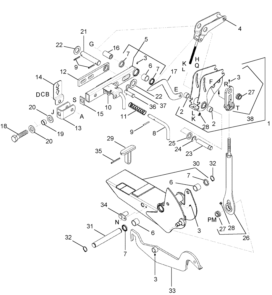 Схема запчастей Case IH 2062 - (09-03) - WING FLEX LINKAGE (03) - CHASSIS/MOUNTED EQUIPMENT