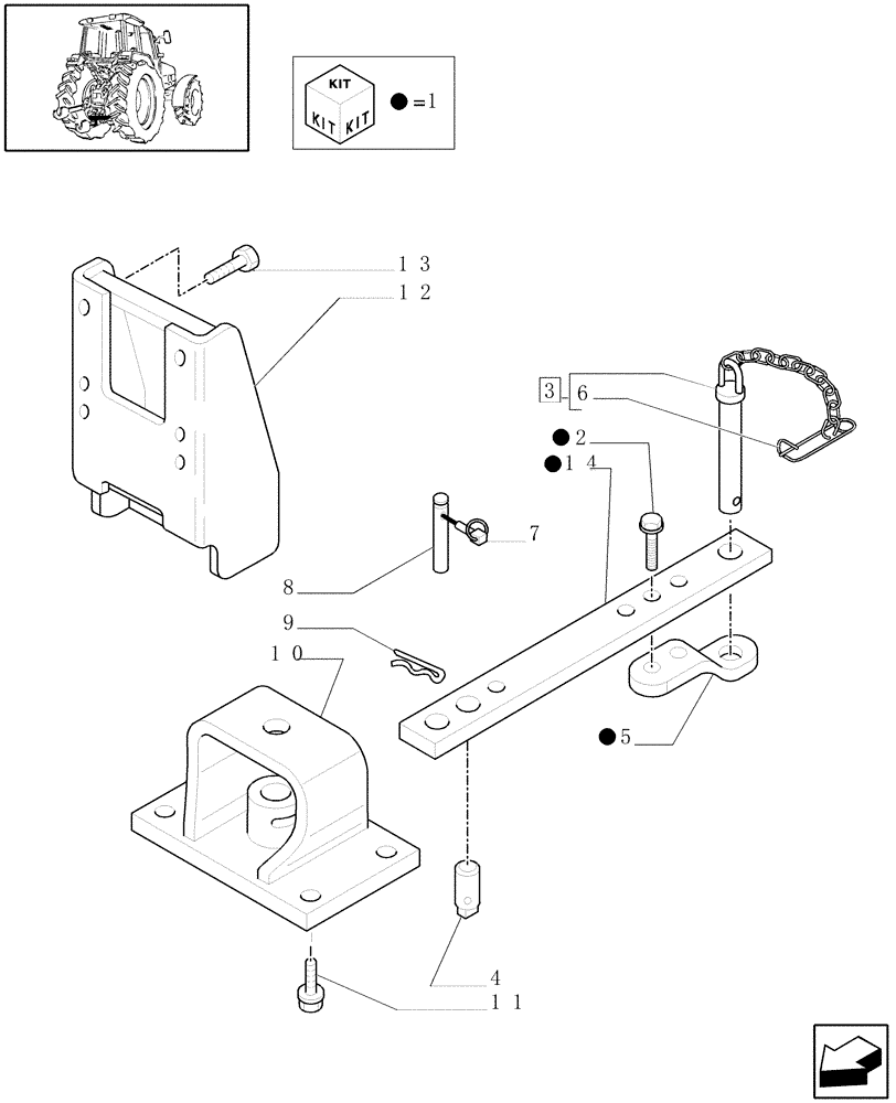 Схема запчастей Case IH PUMA 180 - (1.89.0/02) - (VAR.912) INDIPENDENT SWINGING DRAWBAR W/CLEVIS (09) - IMPLEMENT LIFT