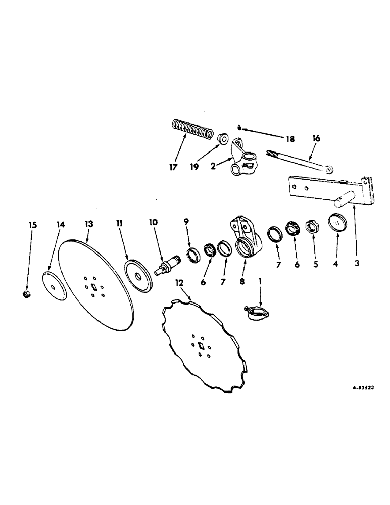 Схема запчастей Case IH 512 - (X-06) - HEAVY-DUTY ROLLING COLTER, CUSHION SPRING TYPE, ONE PER FURROW 