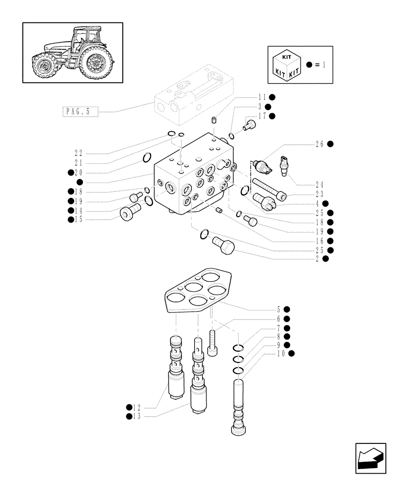 Схема запчастей Case IH MXU110 - (1.80.7[03]) - 2WD - PTO, CLUTCH - CONTROL VALVE AND RELEVANT PARTS (07) - HYDRAULIC SYSTEM