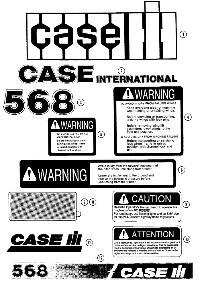 Схема запчастей Case IH 568 - (9-24) - PRODUCT GRAPHICS, CASE IH (09) - CHASSIS/ATTACHMENTS