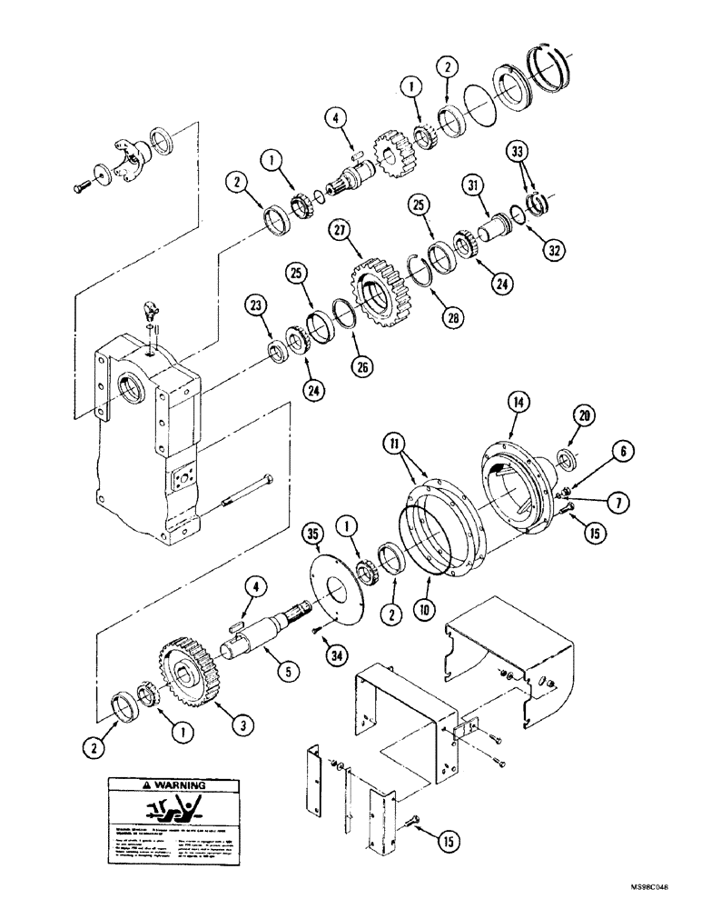 Схема запчастей Case IH 9350 - (6-152) - PTO TRANSFER CASE ASSEMBLY (06) - POWER TRAIN