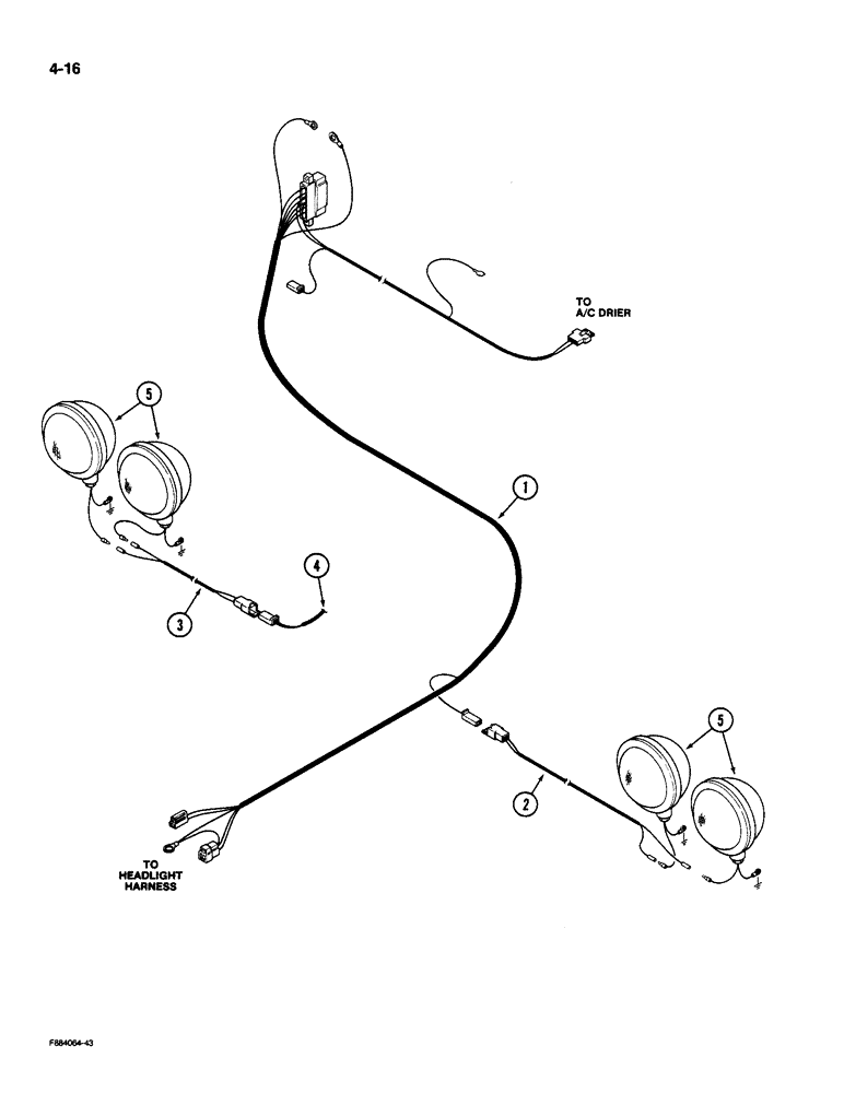 Схема запчастей Case IH 9190 - (4-16) - FRONT FRAME HARNESS (04) - ELECTRICAL SYSTEMS