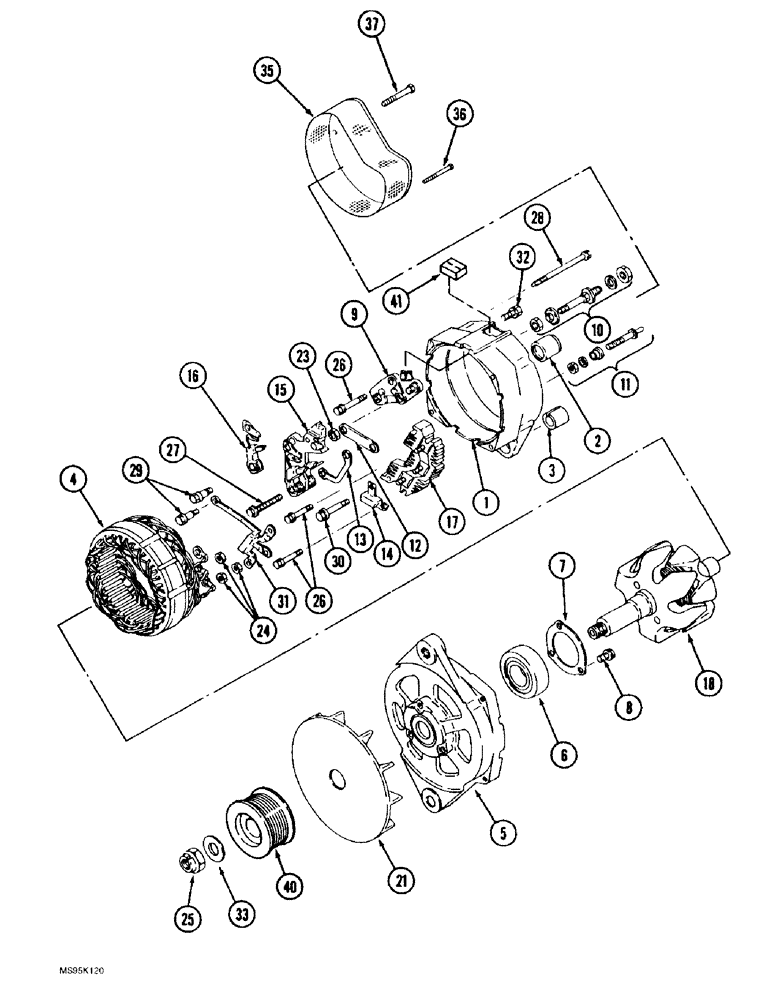 Схема запчастей Case IH 9330 - (4-040) - ALTERNATOR ASSEMBLY (04) - ELECTRICAL SYSTEMS