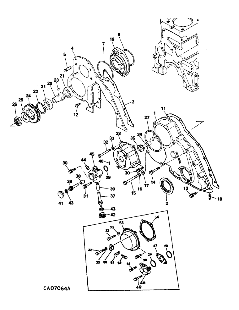 Схема запчастей Case IH 274 - (12-08) - POWER, DIESEL ENGINE, NISSAN, CRANKCASE FRONT COVER Power