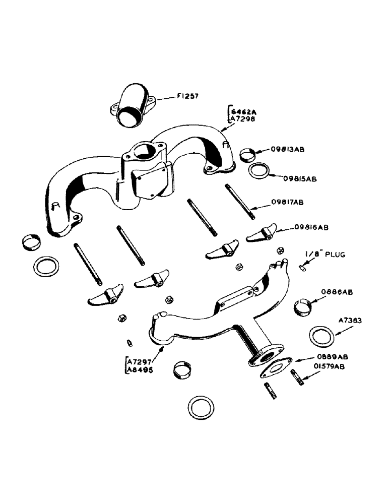 Схема запчастей Case IH 800 - (144) - INTAKE AND EXHAUST MANIFOLD (10) - ENGINE