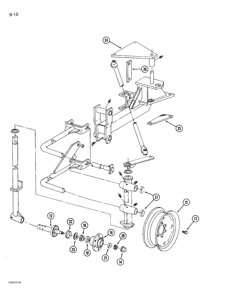 Схема запчастей Case IH 730 - (9-10) - REAR FURROW WHEEL 