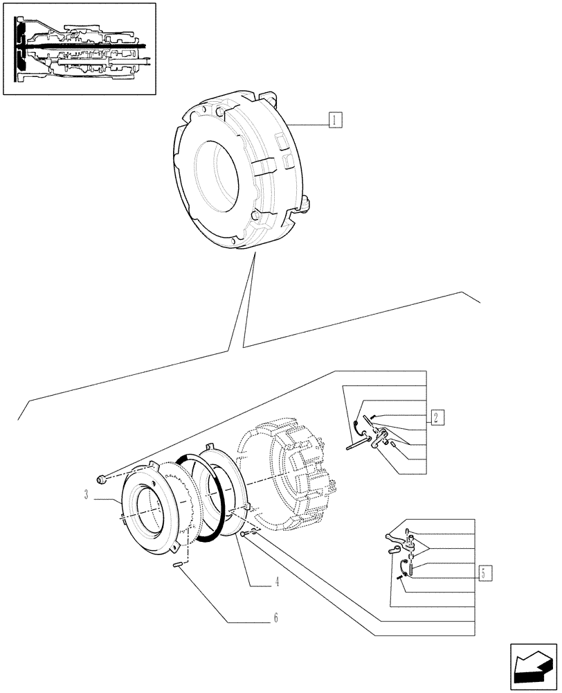 Схема запчастей Case IH JX1070C - (1.25.0/ A) - CLUTCH - MECHANICAL SHUTTLE - BREAKDOWN - C4941 (03) - TRANSMISSION