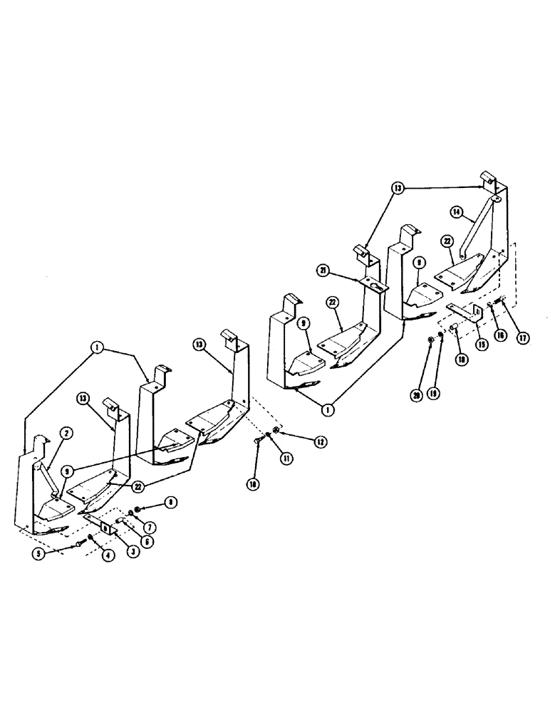 Схема запчастей Case IH 404 - (88) - BRACKETS & BRACES, 304 AND 404 (58) - ATTACHMENTS/HEADERS