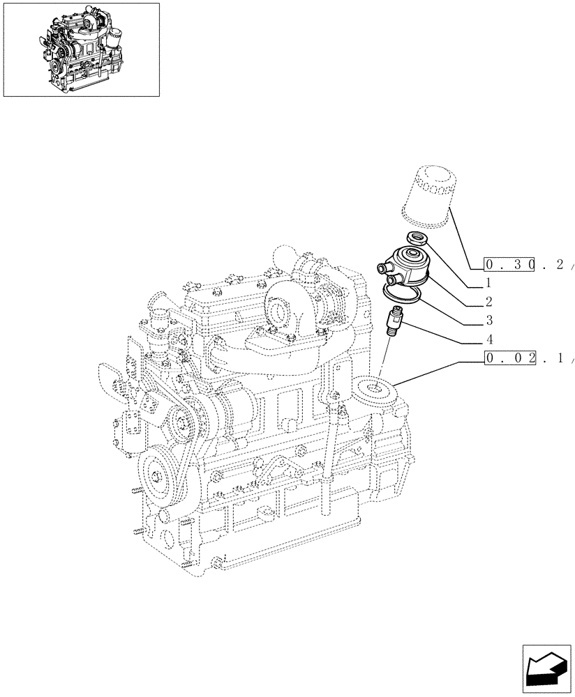 Схема запчастей Case IH JX85 - (0.31.0) - OIL COOLER (01) - ENGINE