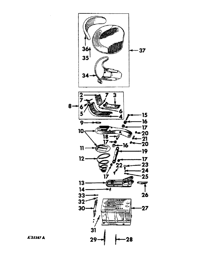 Схема запчастей Case IH 560 - (261) - SEAT AND SUPPORTS, FARMALL 560 SERIES Seat & Supports