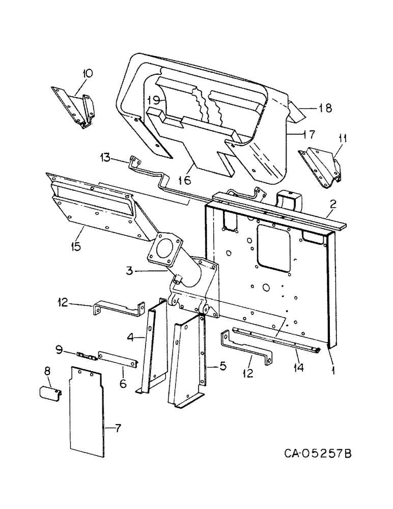 Схема запчастей Case IH 786 - (13-02) - SUPERSTRUCTURE, STEERING AND GEAR SELECTOR SUPPORTS (05) - SUPERSTRUCTURE