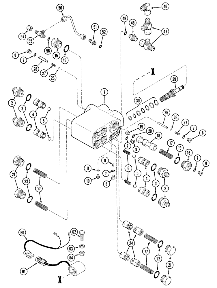 Схема запчастей Case IH 2555 - (05-16) - SELECTOR VALVE ASSY (04) - STEERING