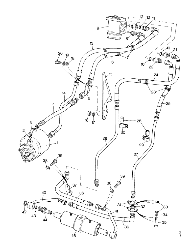 Схема запчастей Case IH 1490 - (H04-1) - STEERING SYSTEM, 2 WHEEL DRIVE TRACTORS, HIGH PLATFORM (13) - STEERING SYSTEM