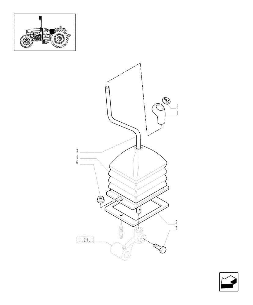 Схема запчастей Case IH JX1075C - (1.34.2/07) - (VAR.007) NA PACKAGE - REVERSER CONTROL (04) - FRONT AXLE & STEERING