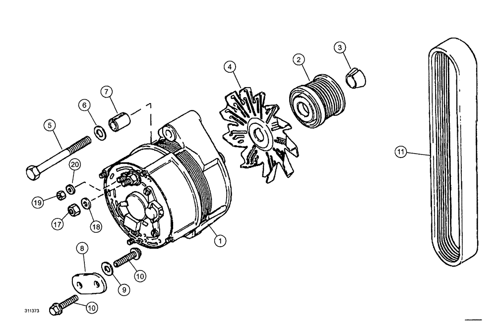 Схема запчастей Case IH SPX3200B - (043) - ALTERNATOR PACKAGE (55) - ELECTRICAL SYSTEMS