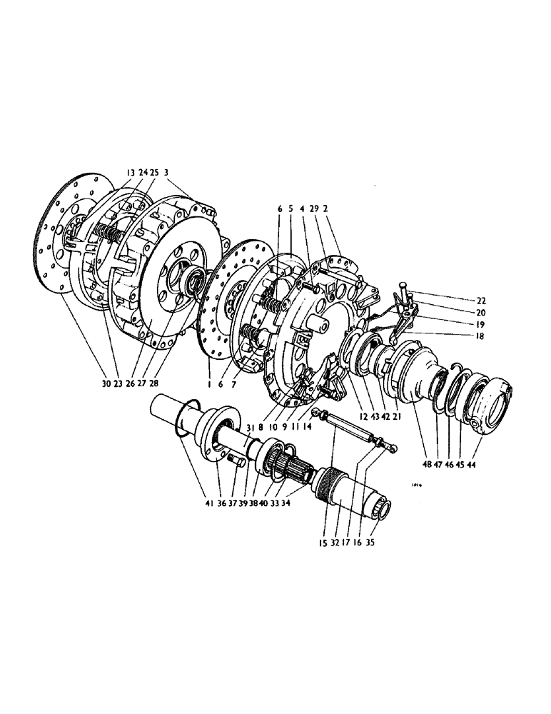 Схема запчастей Case IH 1210 - (B20) - CLUTCH, DUAL CLUTCH, 996, 1210 TRACTORS, UP TO S/N 11154230, AND 1212 TRACTORS (03.1) - CLUTCH