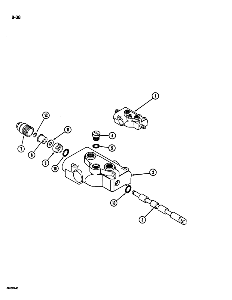 Схема запчастей Case IH 1822 - (8-38) - DRUM HEIGHT CONTROL VALVE (07) - HYDRAULICS