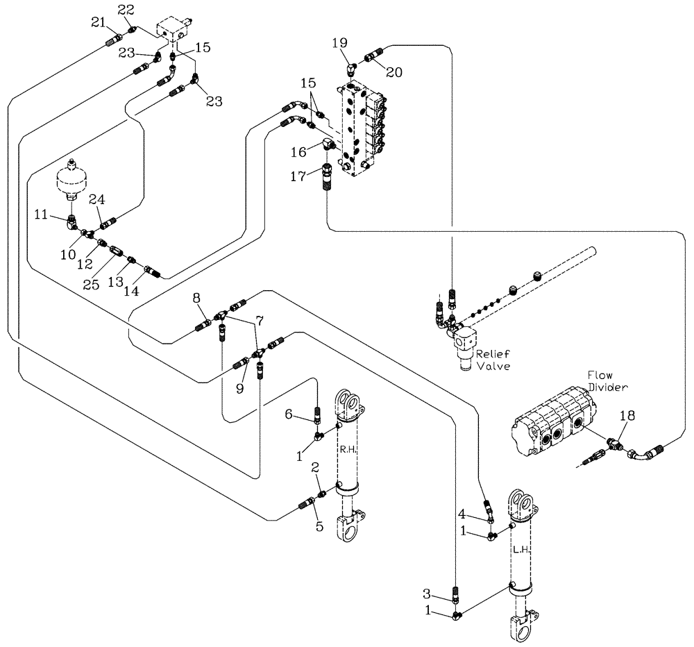 Схема запчастей Case IH 7700 - (B11[06]) - HYDRAULIC CITCUIT {Basecutter Lift 7700 / Stability Kit 7700} Hydraulic Components & Circuits