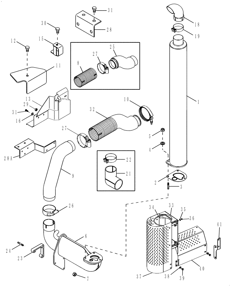 Схема запчастей Case IH MAGNUM 245 - (02-06) - EXHAUST SYSTEM (02) - ENGINE