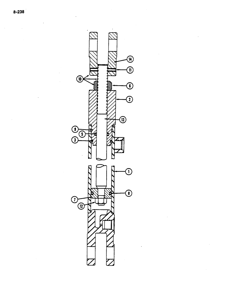 Схема запчастей Case IH 782 - (8-238) - DRUM ENGAGE CYLINDER (07) - HYDRAULICS