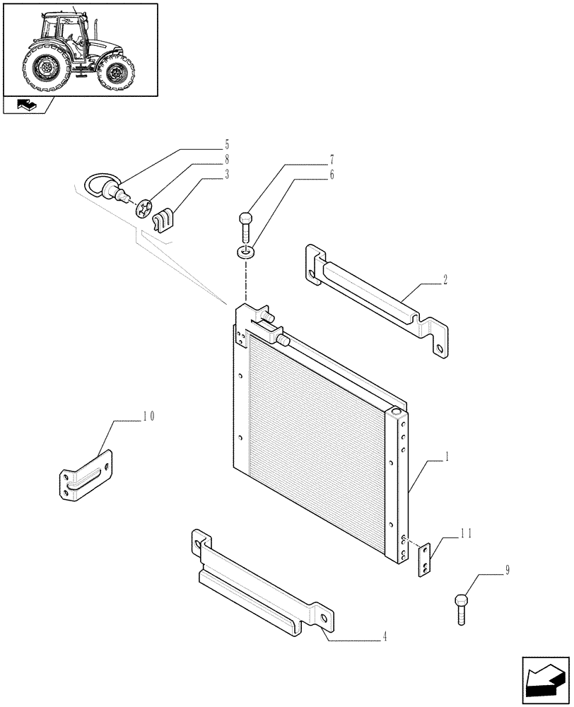 Схема запчастей Case IH FARMALL 80 - (0.88.0[02A]) - AIR CONDITIONING UNIT - CONDENSER - D6795 (VAR.330641-336641) (01) - ENGINE