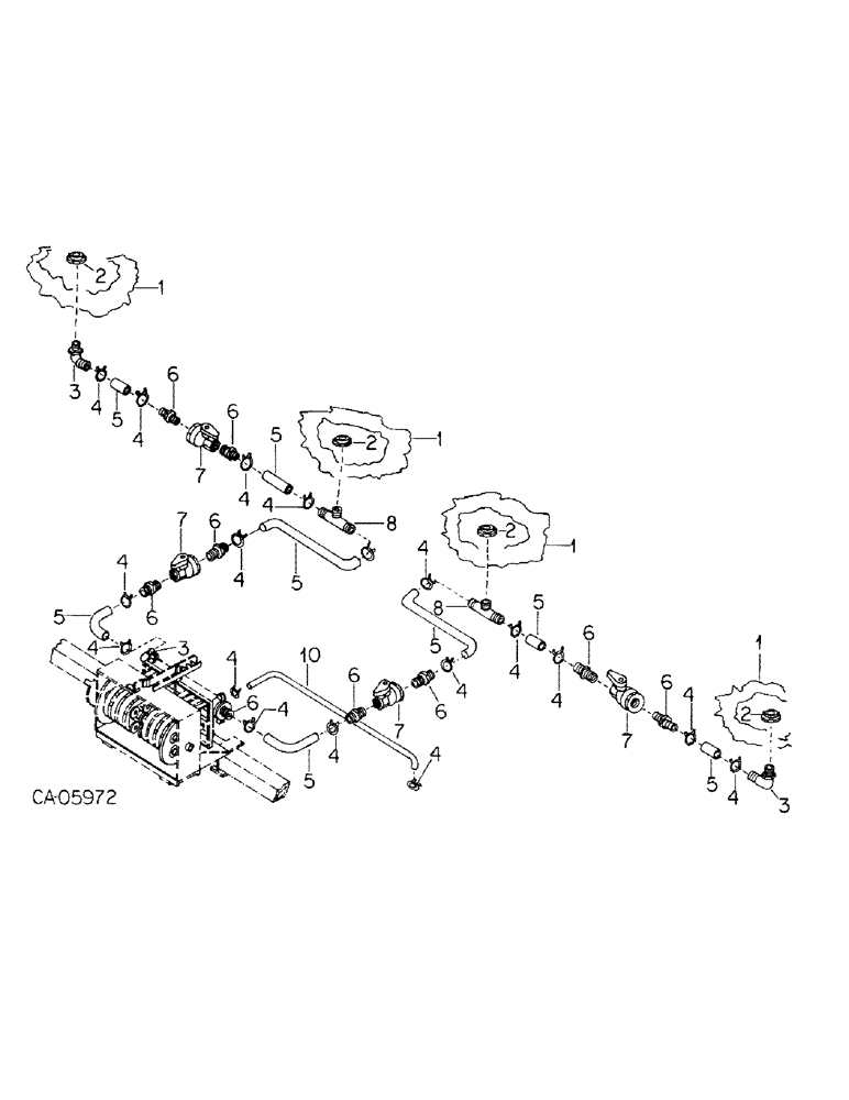 Схема запчастей Case IH 400 - (YB-26) - LIQUID FERTILIZER TANK HOSES AND FITTINGS, 6 AND 8-ROW 