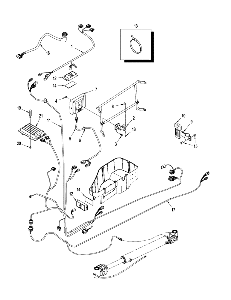 Схема запчастей Case IH STEIGER 480 - (04-34[01]) - ACCUGUIDE - AFS 600 PRO MOUNTING & RELATED PARTS, ASN Z7F105571 (04) - ELECTRICAL SYSTEMS