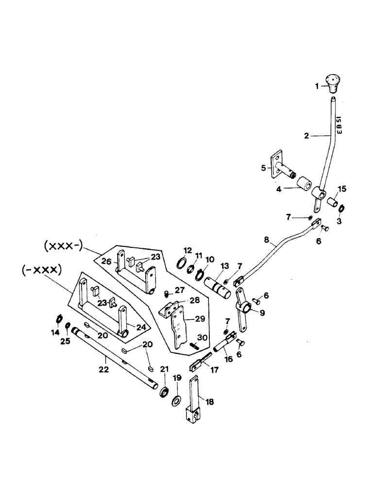 Схема запчастей Case IH 844S - (07-039) - SHIFT LINKAGE, SPEED REDUCER, FOR TRACTORS WITH SYNCHRON TYPE SPEED REDUCER (04) - Drive Train