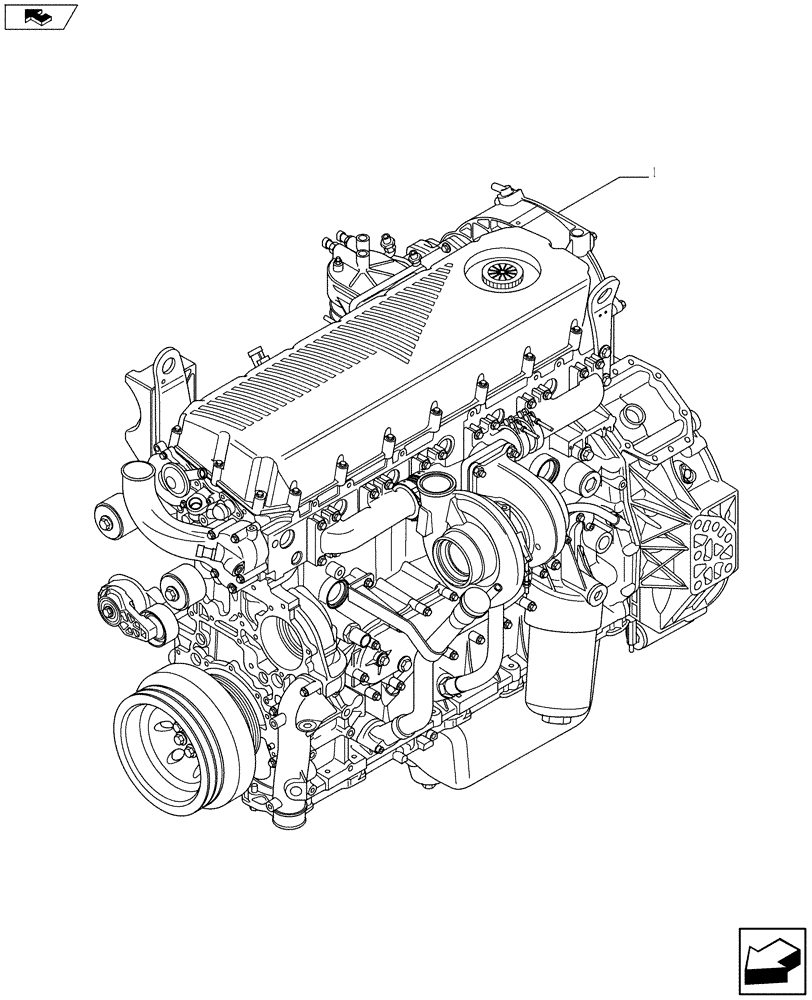 Схема запчастей Case IH F2CFE613R A021 - (10.001.01) - ENGINE ASSY (5801408191) (10) - ENGINE