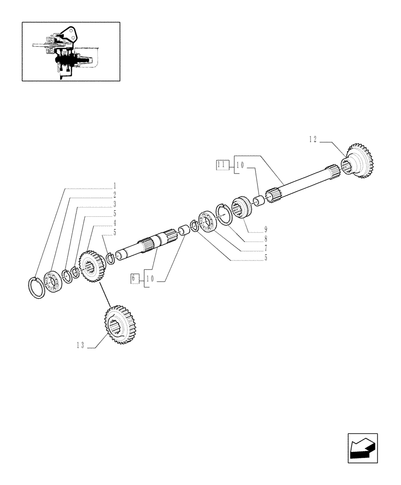 Схема запчастей Case IH MXU110 - (1.80.1/03[01]) - (VAR.549) SYNCHRO POWER TAKE-OFF - SHAFTS AND GEARS (07) - HYDRAULIC SYSTEM