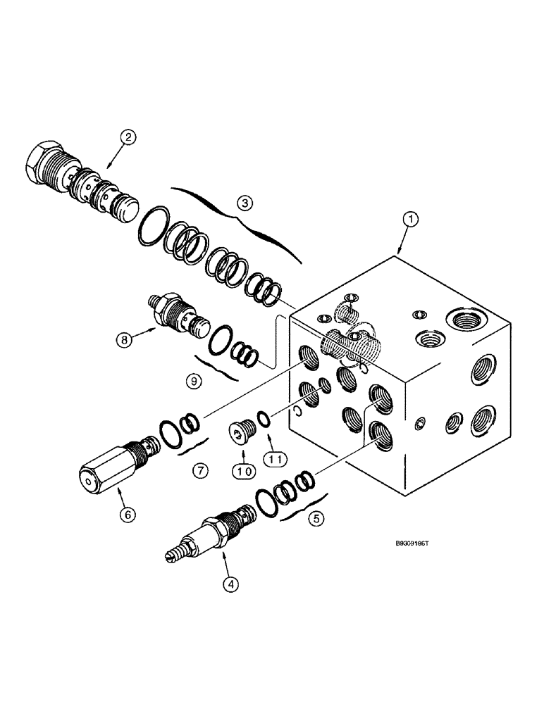 Схема запчастей Case IH 955 - (8-160) - CONTROL VALVE ASSEMBLY, PLANTER, 8 ROW WIDE &12 ROW NARROW VERTICAL FOLD (08) - HYDRAULICS