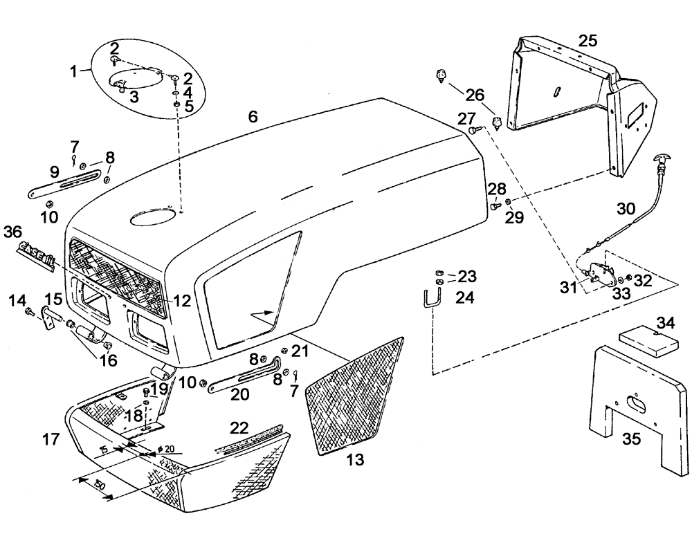 Схема запчастей Case IH C55 - (09A-01[01]) - HOODSHEET (09) - CHASSIS