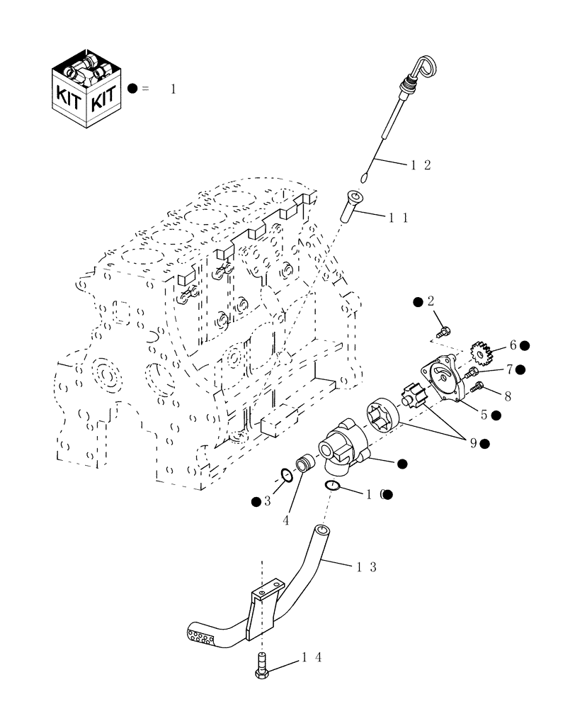 Схема запчастей Case IH WDX1101 - (097) - ENGINE, OIL PUMP & DIPSTICK (10) - ENGINE