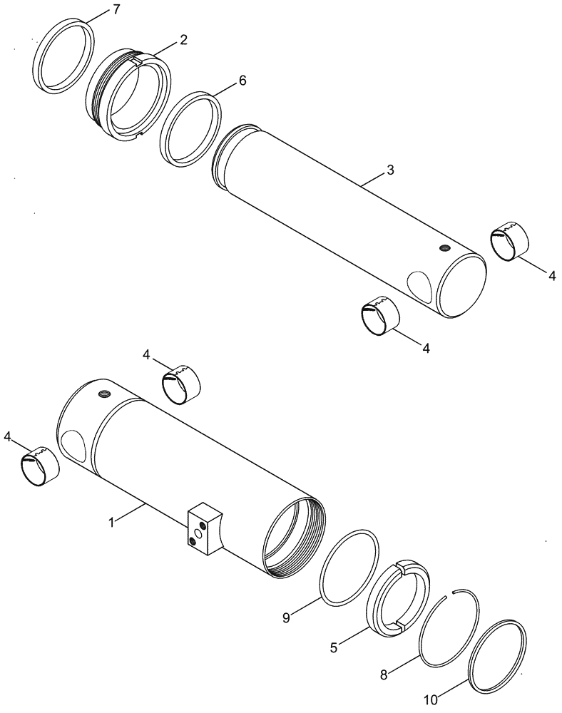 Схема запчастей Case IH 625 - (35.910.31) - DRUM TILT CYLINDER ASSEMBLY, MODEL YEAR 2008 AND PRIOR (35) - HYDRAULIC SYSTEMS