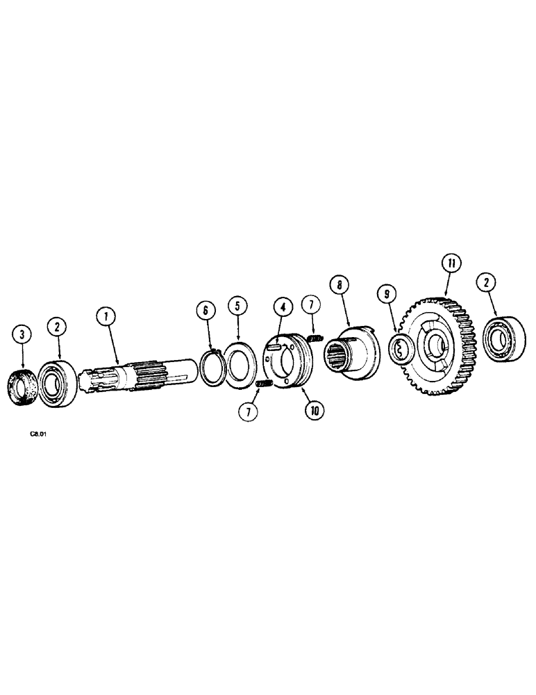 Схема запчастей Case IH 2150 - (6-064) - TRANSFER GEARBOX - GEARS AND SHAFTS (06) - POWER TRAIN