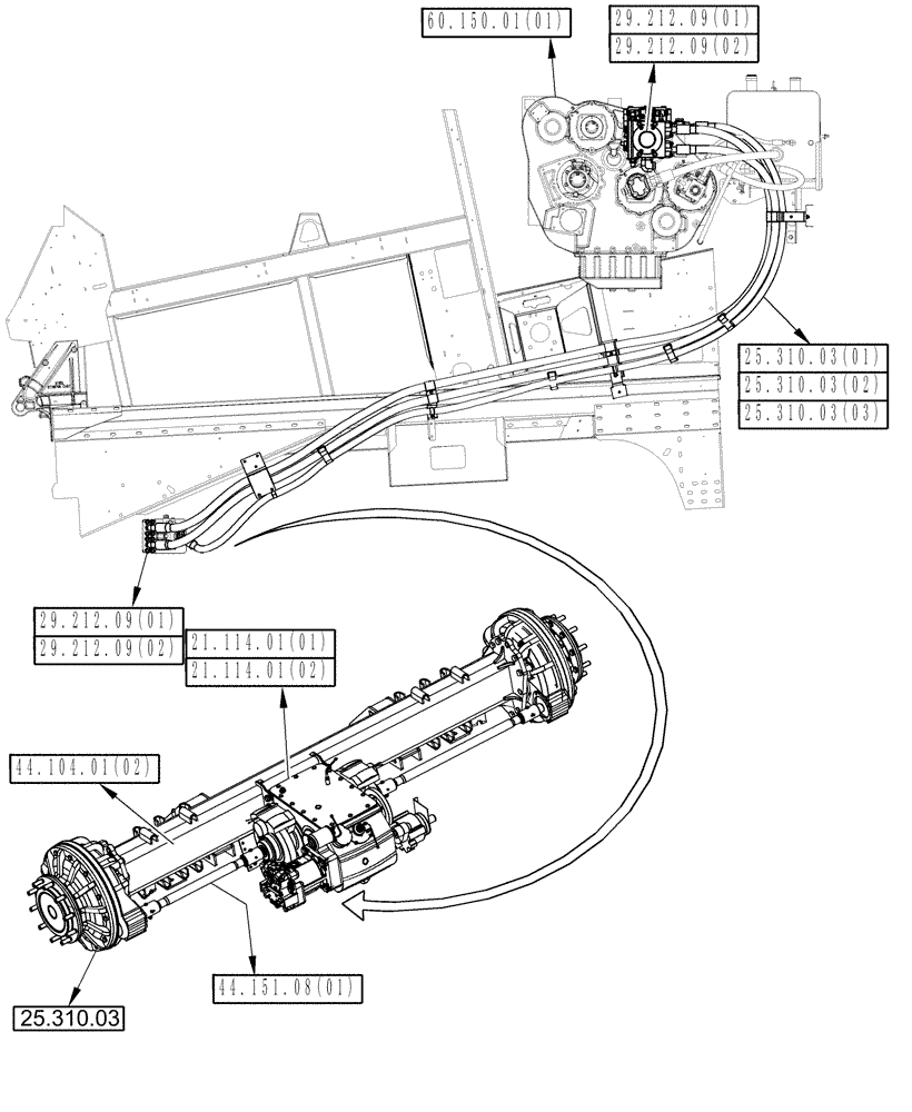 Схема запчастей Case IH 9010 - (29.000.00) - SECTION INDEX - HYDROSTATIC TRANSMISSION (29) - HYDROSTATIC DRIVE
