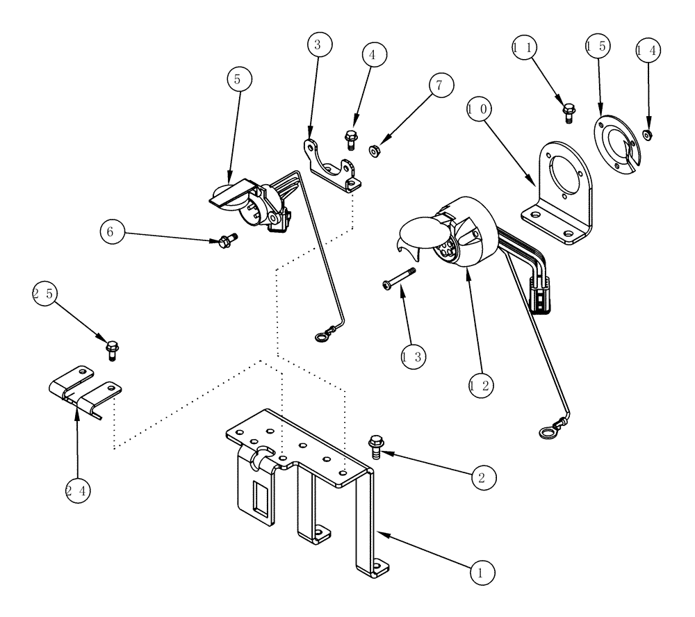 Схема запчастей Case IH MX270 - (04-40) - IMPLEMENT CONNECTOR MOUNTING (04) - ELECTRICAL SYSTEMS