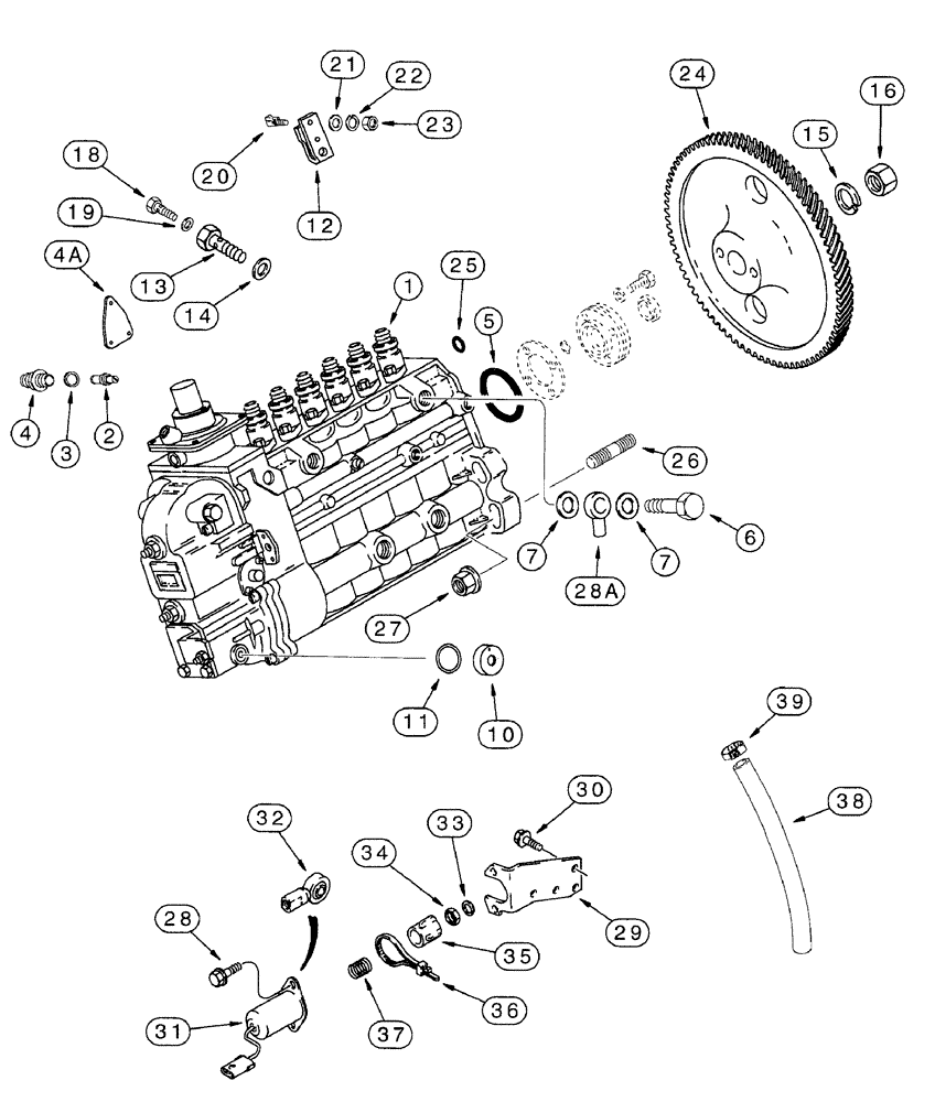 Схема запчастей Case IH 7220 - (3-016) - FUEL INJECTION PUMP AND DRIVE, 6T-830 EMISSIONS CERT. ENG, 7220 TRCTR ONLY, P.I.N. JJA0064978 & AFTR (03) - FUEL SYSTEM