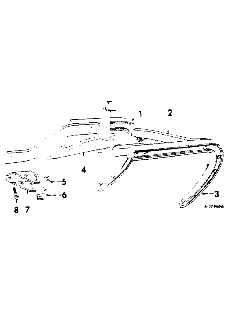 Схема запчастей Case IH 1-F296 - (T-2) - BEAM, BRACE AND COLTER BRACKET 