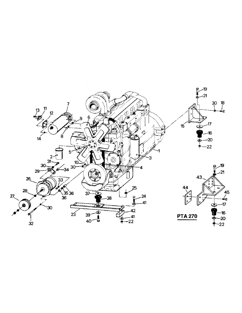 Схема запчастей Case IH PTA280 - (04-02) - ENGINE & ATTACHING PARTS, CAT 3306 ENGINE, LATER STYLE (04) - Drive Train